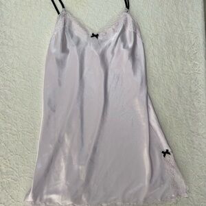 Victoria's Secret Cream and Black Satin Chemise